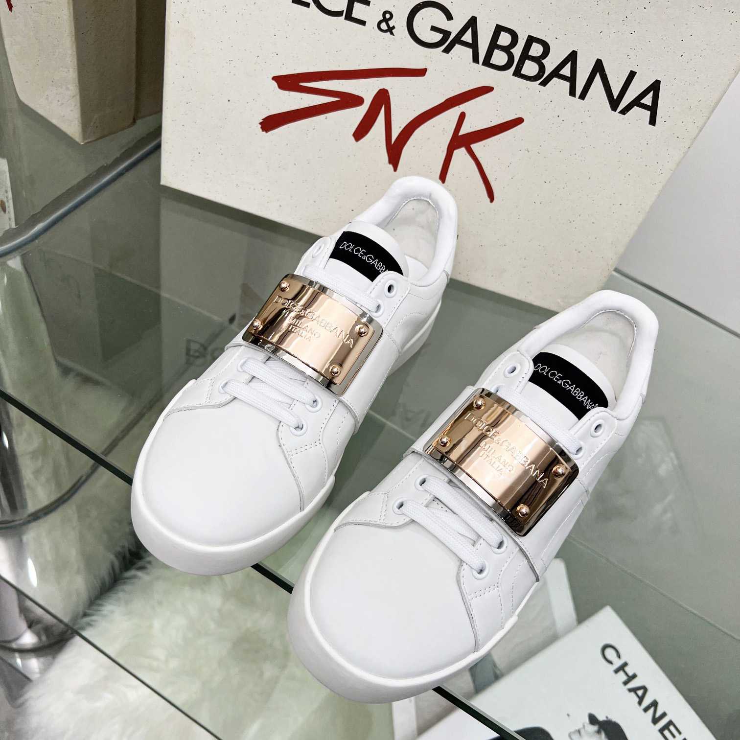 Dolce & Gabbana Portofino Leather Sneakers - EUR FASHION