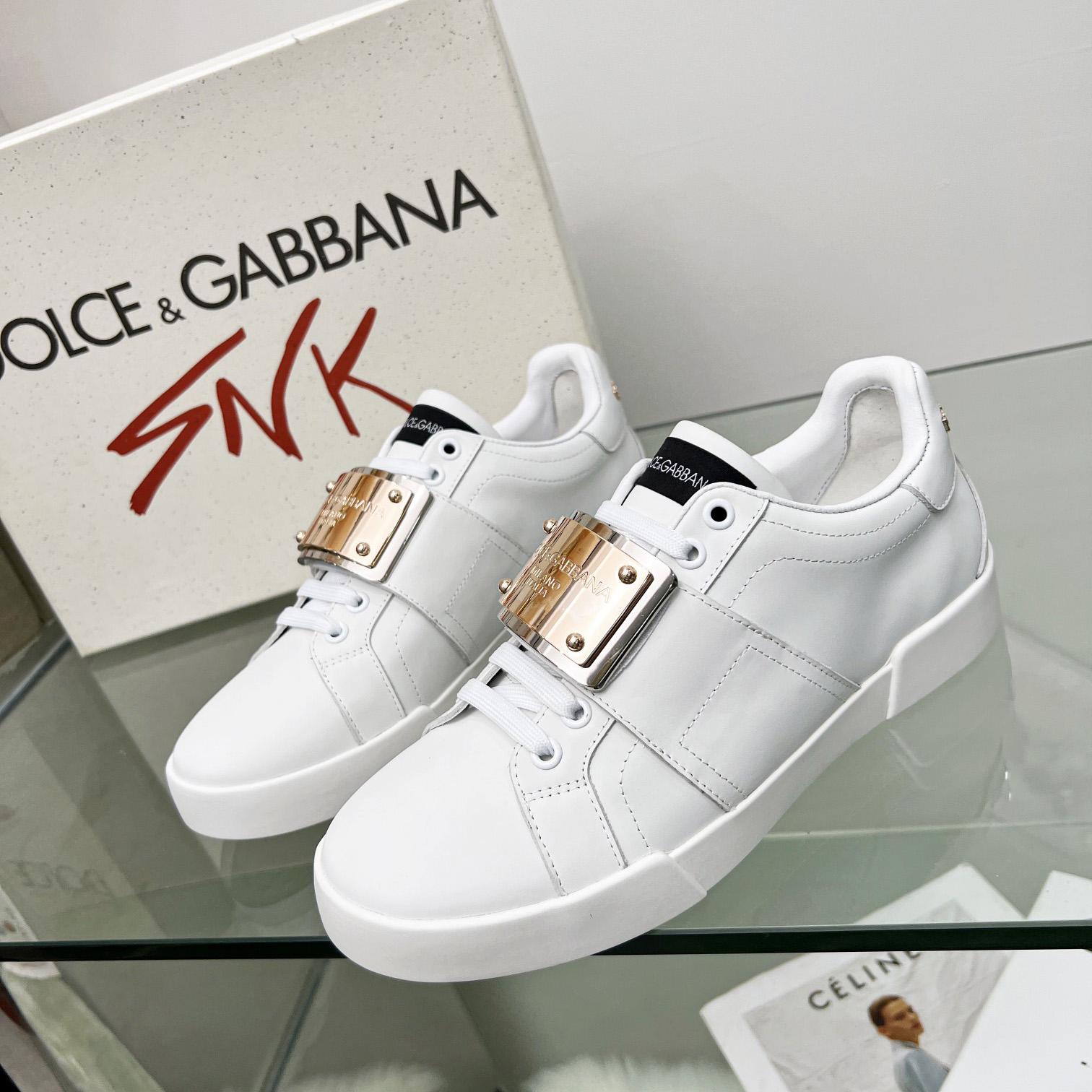 Dolce & Gabbana Portofino Leather Sneakers - EUR FASHION