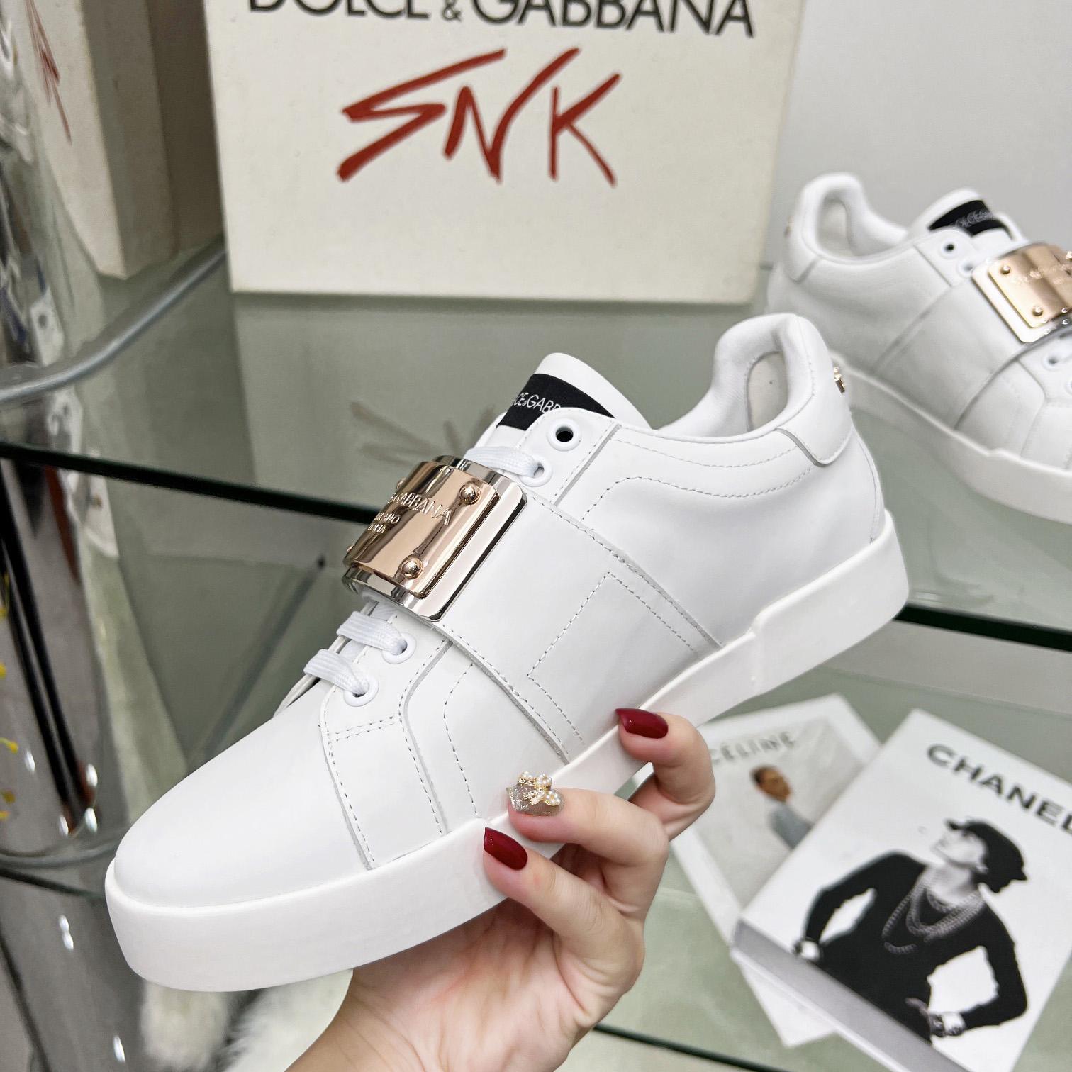 Dolce & Gabbana Portofino Leather Sneakers - EUR FASHION