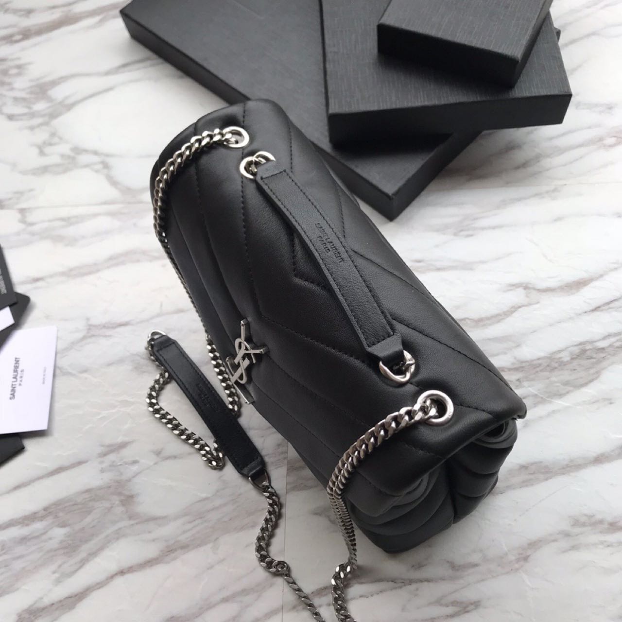 Saint Laurent Loulou Small Chain Bag In Quilted 