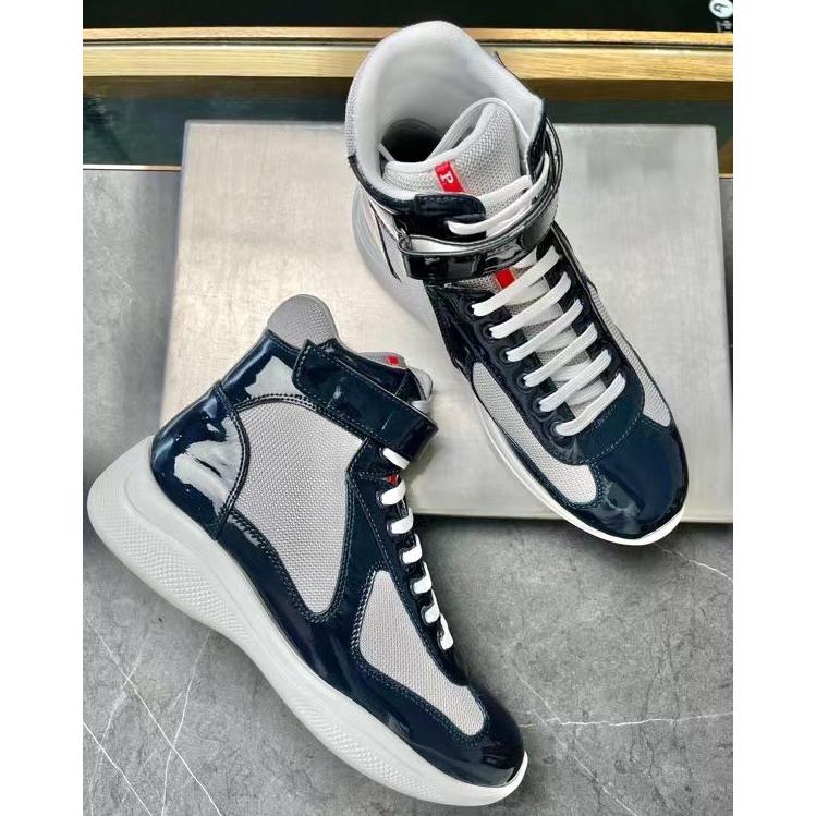 Prada America's Cup High 'Red Silver'Sneakers(upon uk size) - EUR FASHION