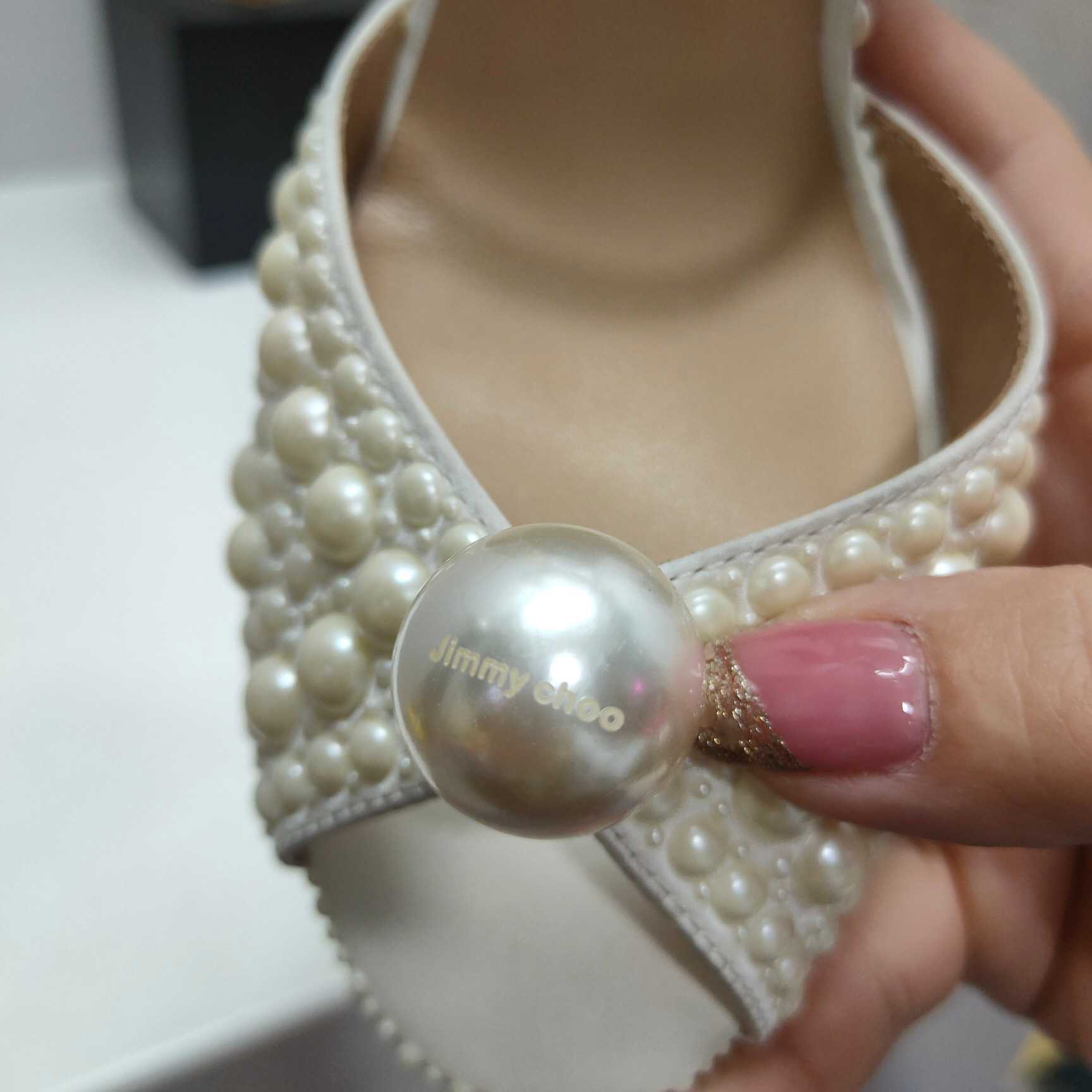 Jimmy Choo Sacaria White Satin Sandals With All-Over Pearl Embellishment - EUR FASHION