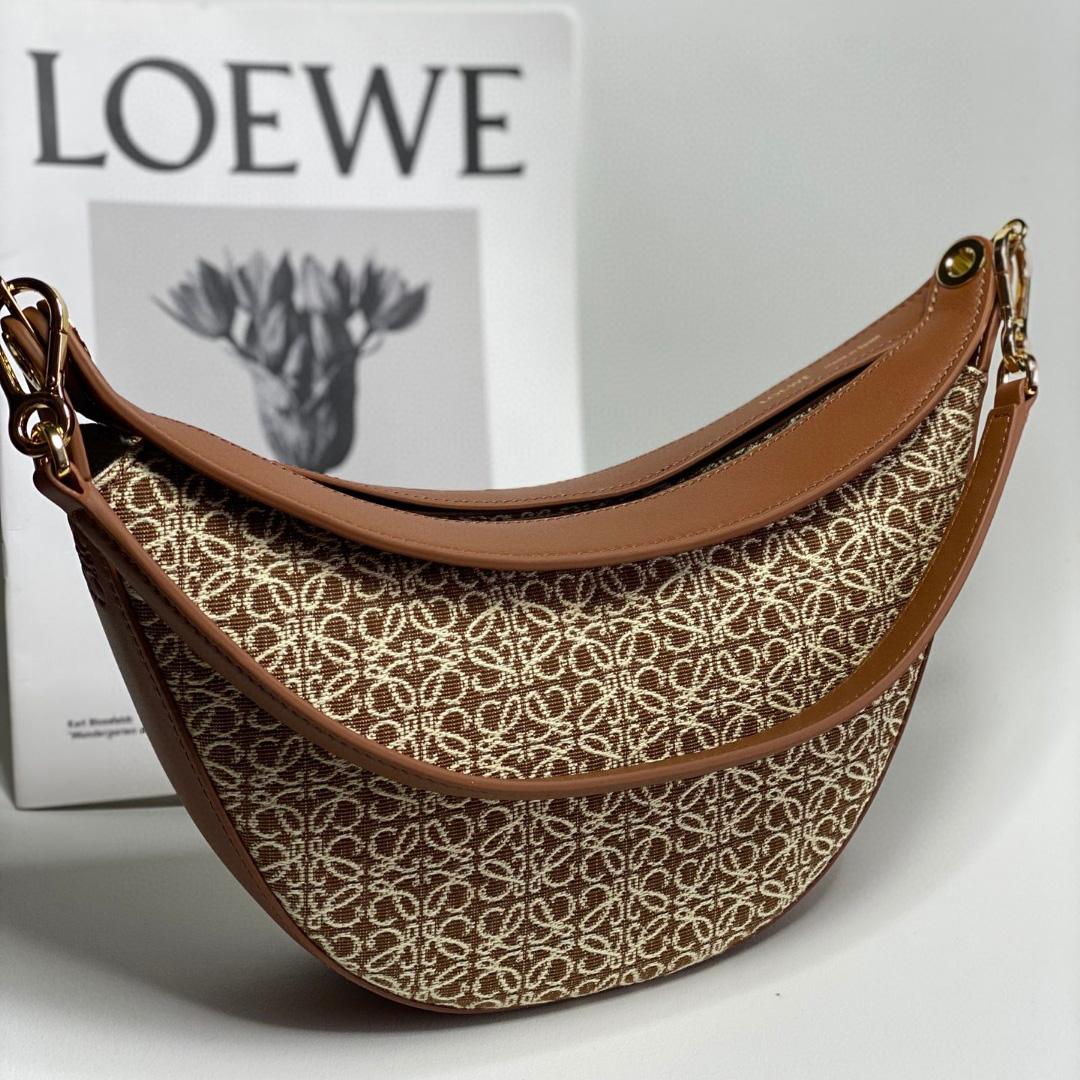 Loewe Small Loewe Luna Bag In Anagram Jacquard And Classic Calfskin(30-12-6cm) - EUR FASHION