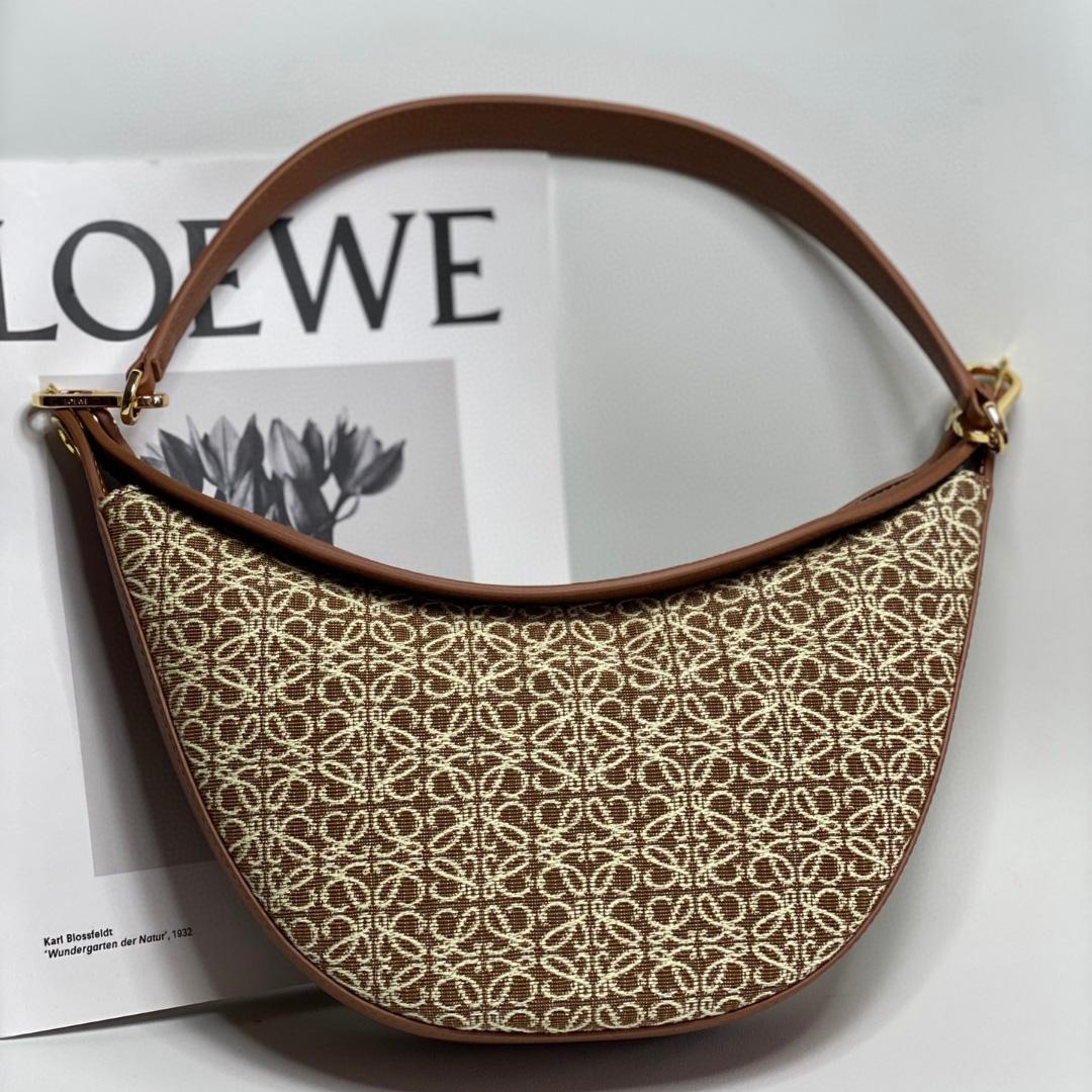 Loewe Small Loewe Luna Bag In Anagram Jacquard And Classic Calfskin(30-12-6cm) - EUR FASHION