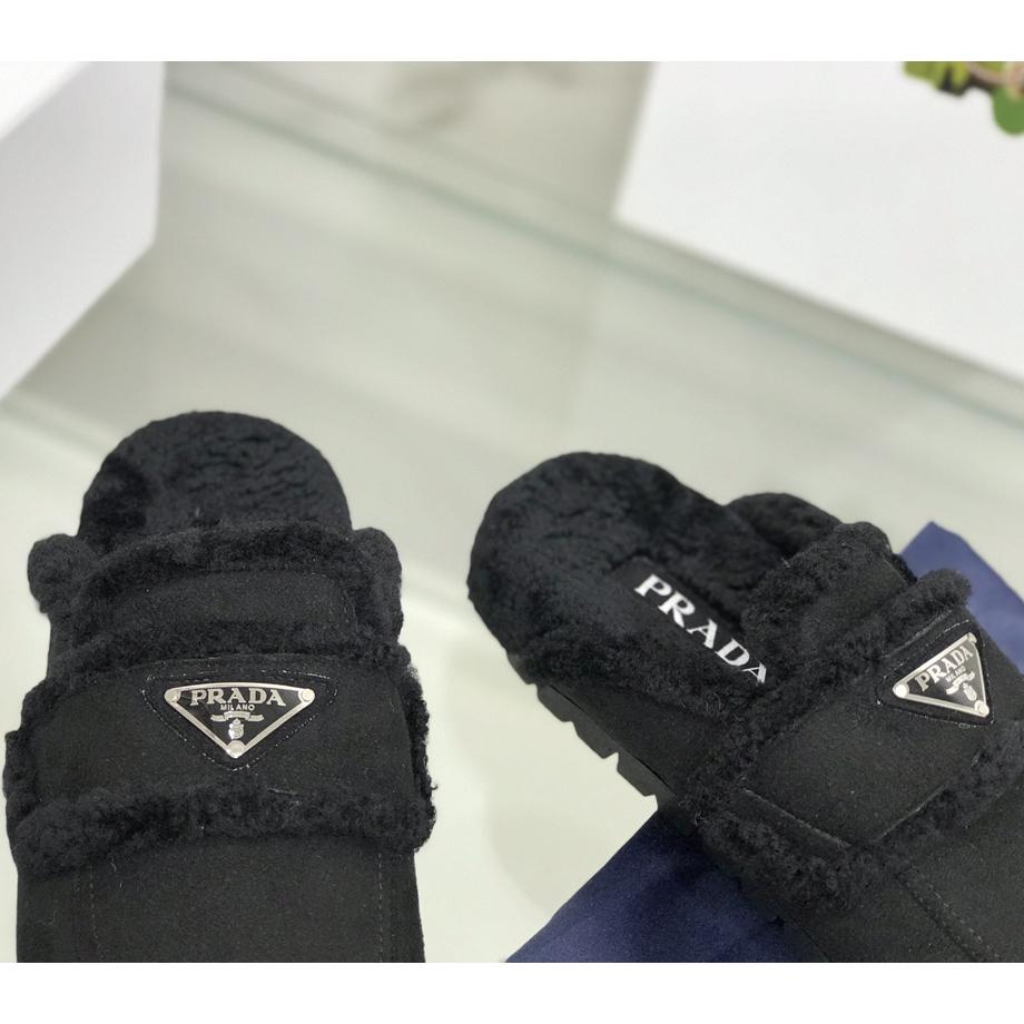 Prada Shearling Slippers - EUR FASHION