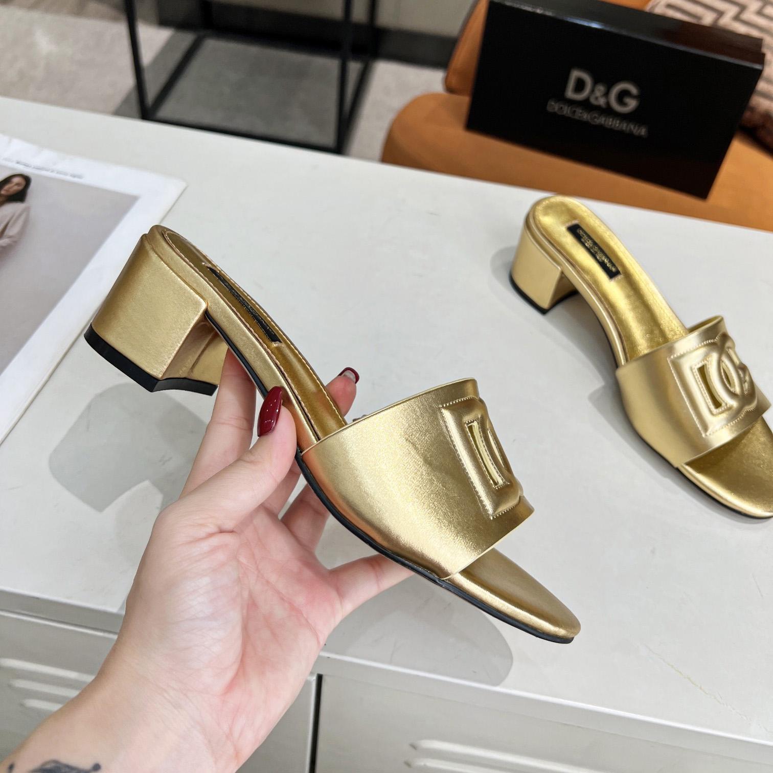 Dolce & Gabbana Calfskin Mules With DG Millennials Logo - EUR FASHION