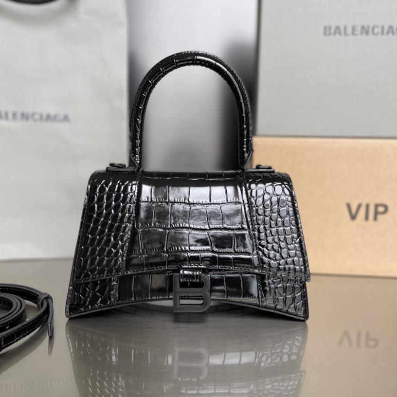 Balenciaga Degrade Crocodile Embossed Hourglass Small Crossbody Bag(23-10-24cm) - EUR FASHION