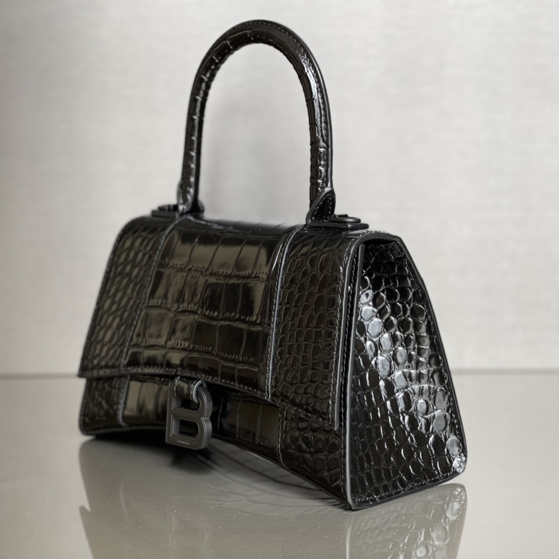 Balenciaga Degrade Crocodile Embossed Hourglass Small Crossbody Bag(23-10-24cm) - EUR FASHION