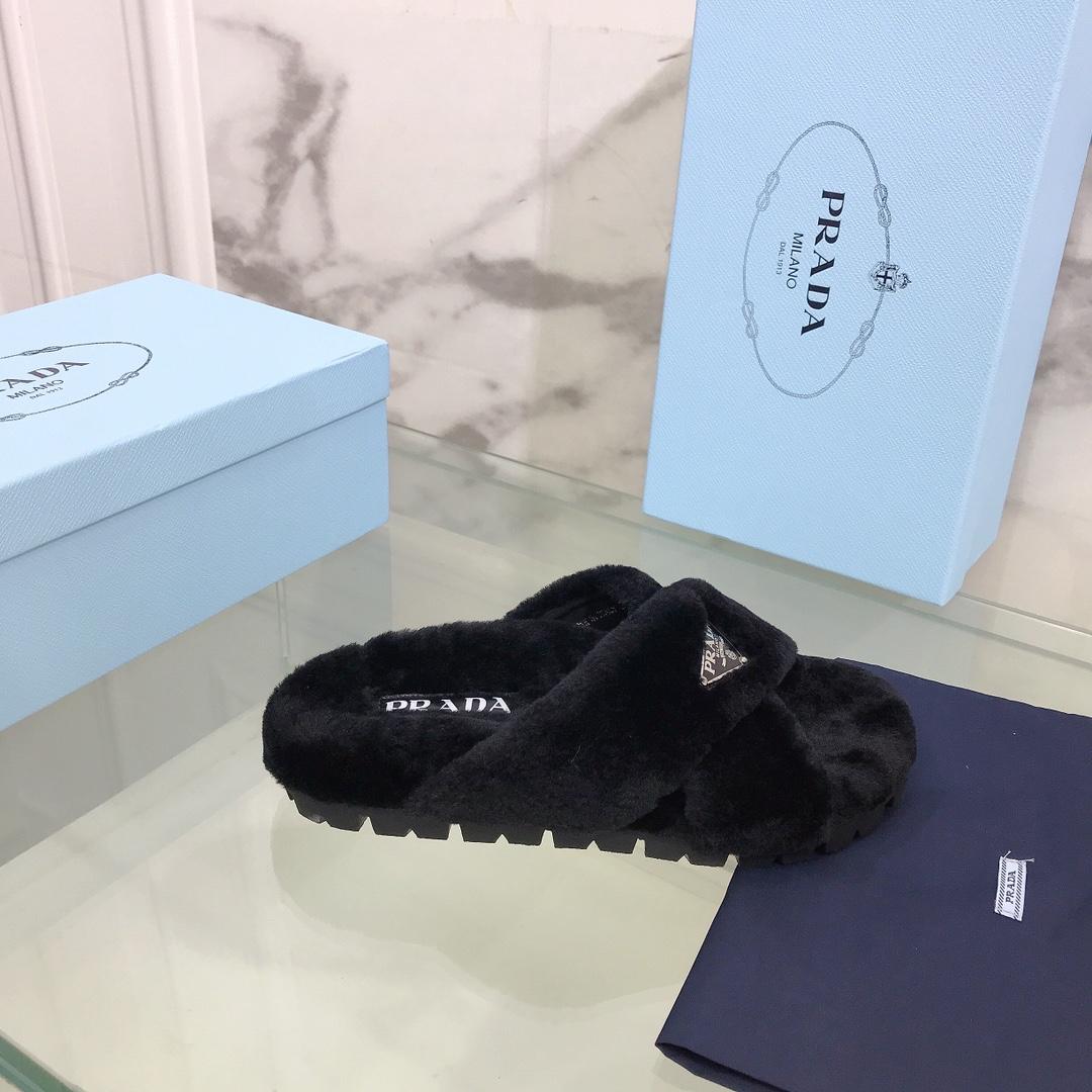 Prada Shearling Sandals - EUR FASHION