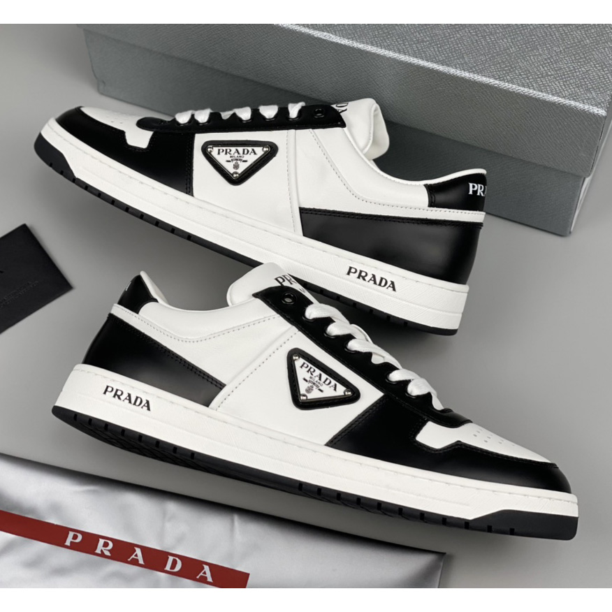 Prada Downtown Leather Sneakers - EUR FASHION