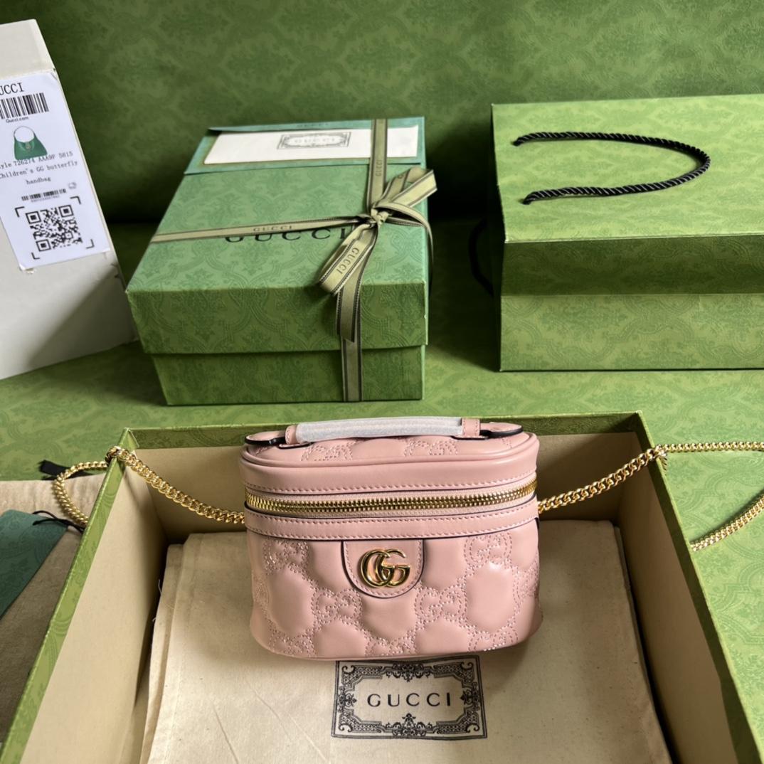 Gucci GG Matelassé Top Handle Mini Bag(16-10.5-5cm) - EUR FASHION