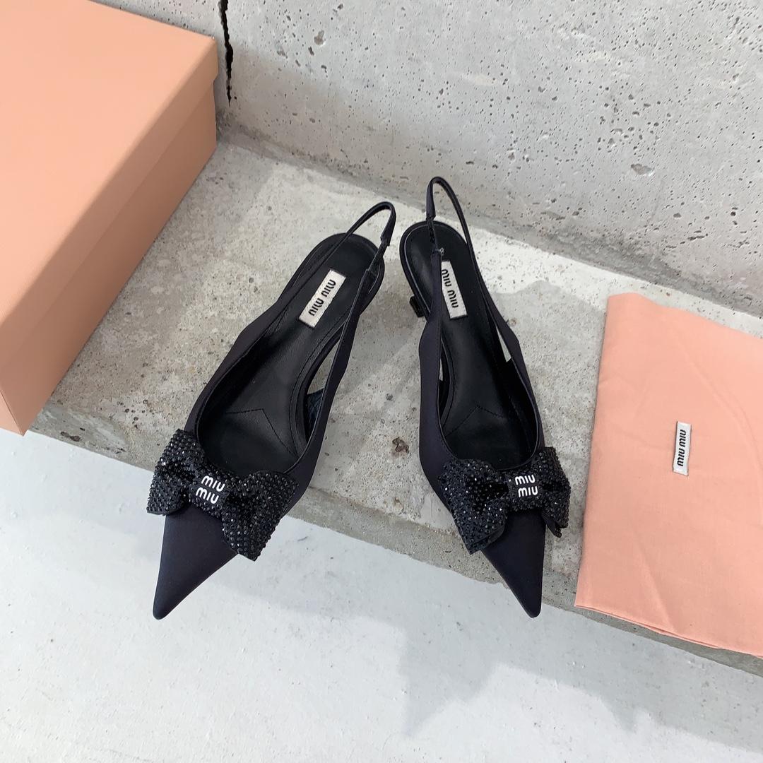 Miu Miu Satin Slingback Pumps - EUR FASHION