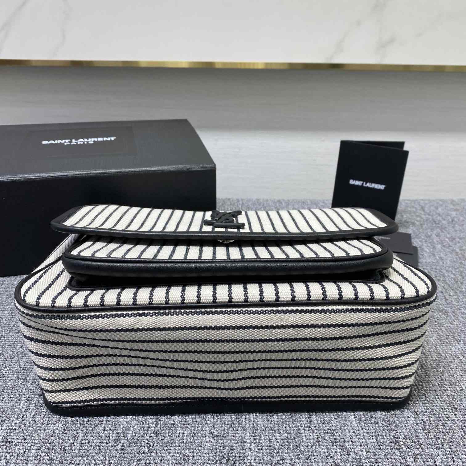 Saint Laurent Women's Niki Medium Striped Canvas Shoulder Bag (28cm) - EUR FASHION