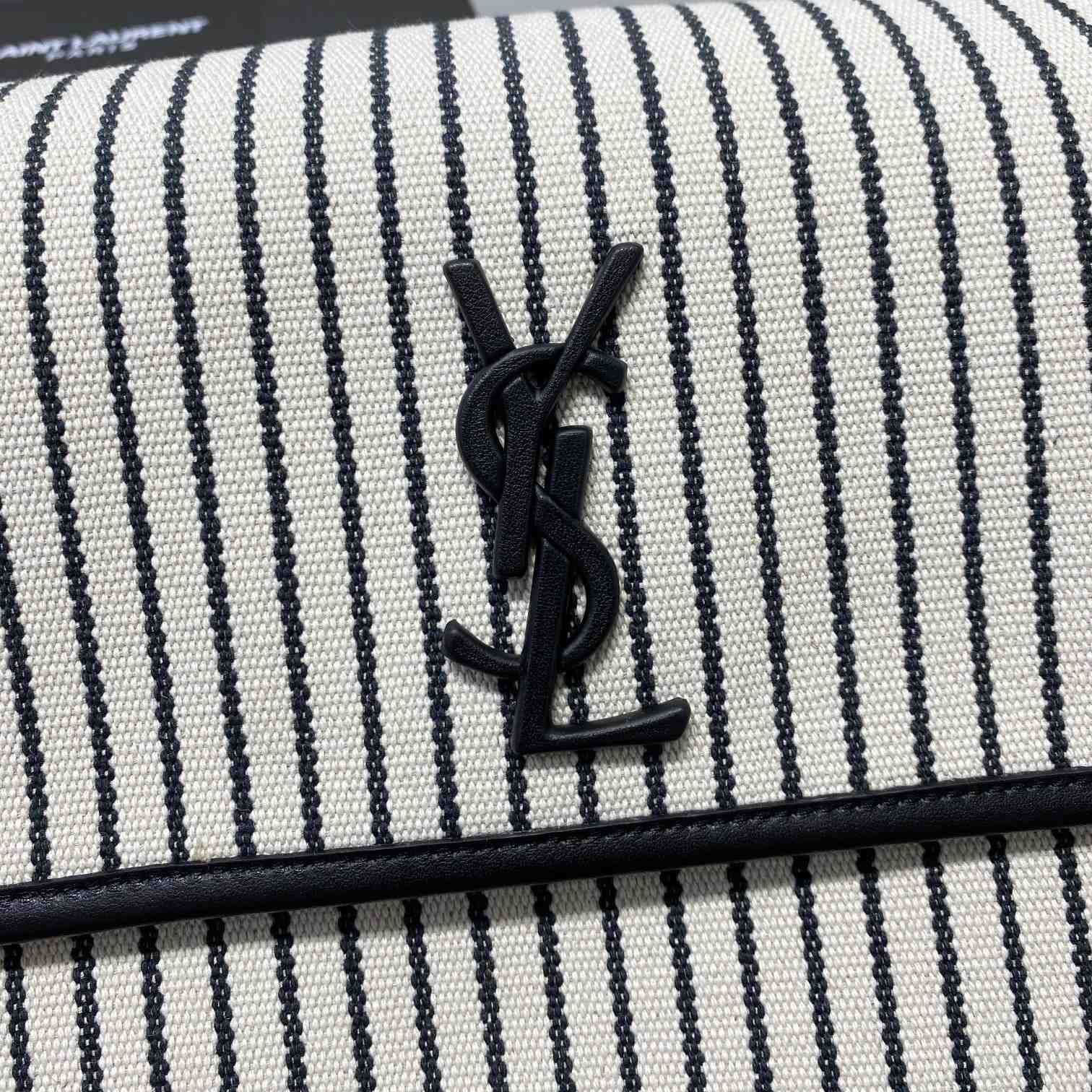 Saint Laurent Women's Niki Medium Striped Canvas Shoulder Bag (28cm) - EUR FASHION