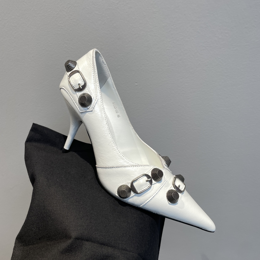 Balenciaga Cagole 90mm Pump In White - EUR FASHION