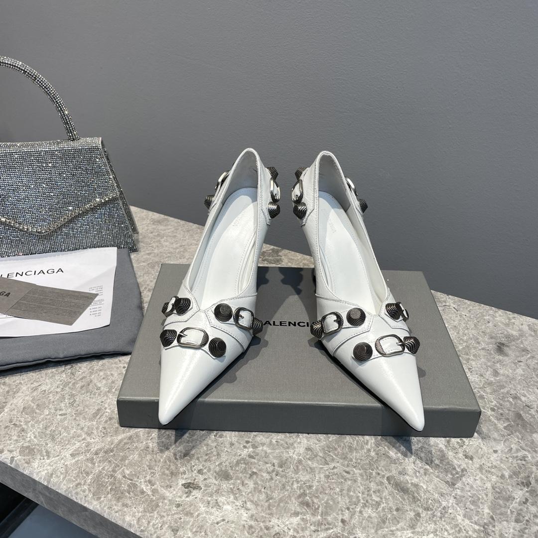 Balenciaga Cagole 90mm Pump In White - EUR FASHION