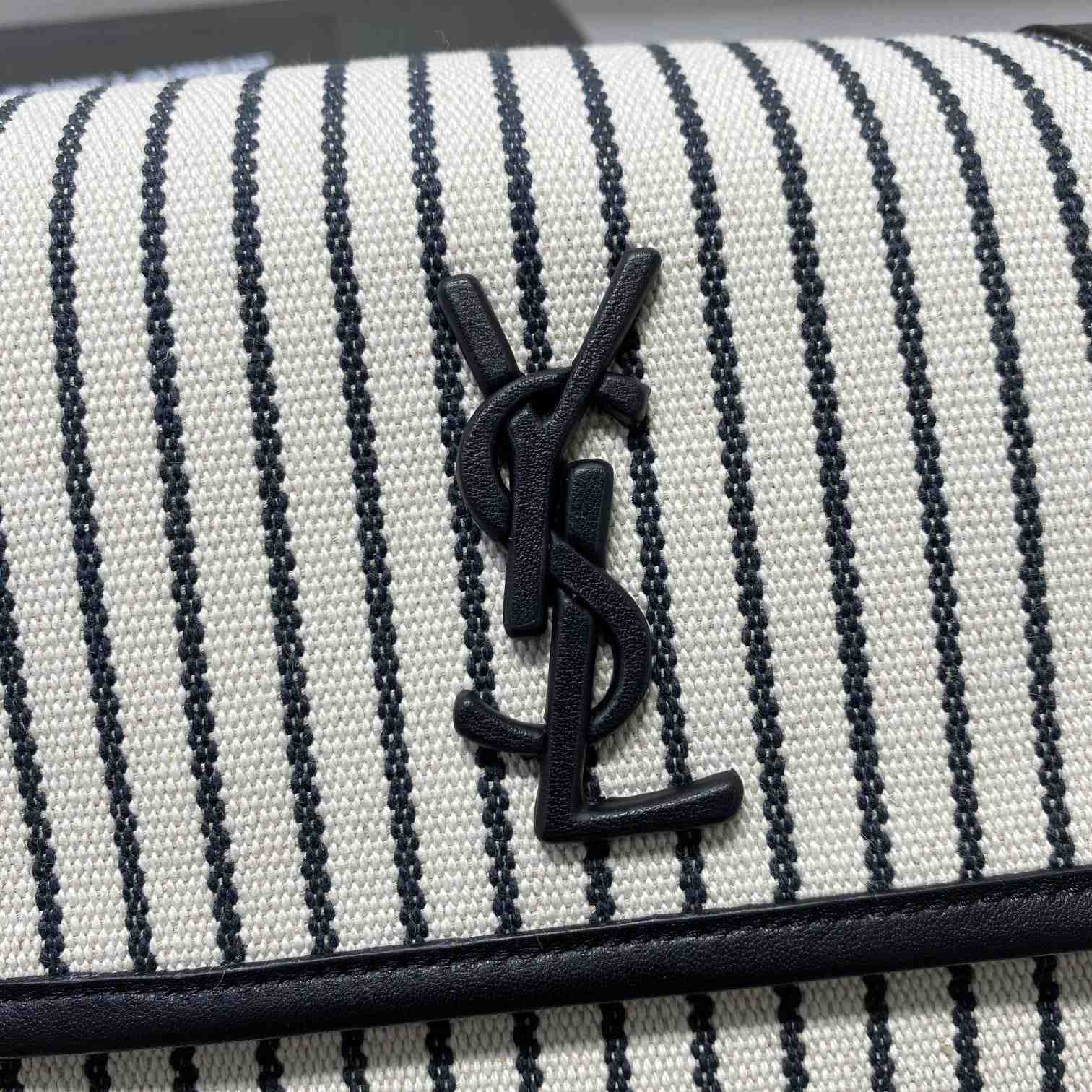 Saint Laurent Women's Niki Small Striped Canvas Shoulder Bag (22cm) - EUR FASHION