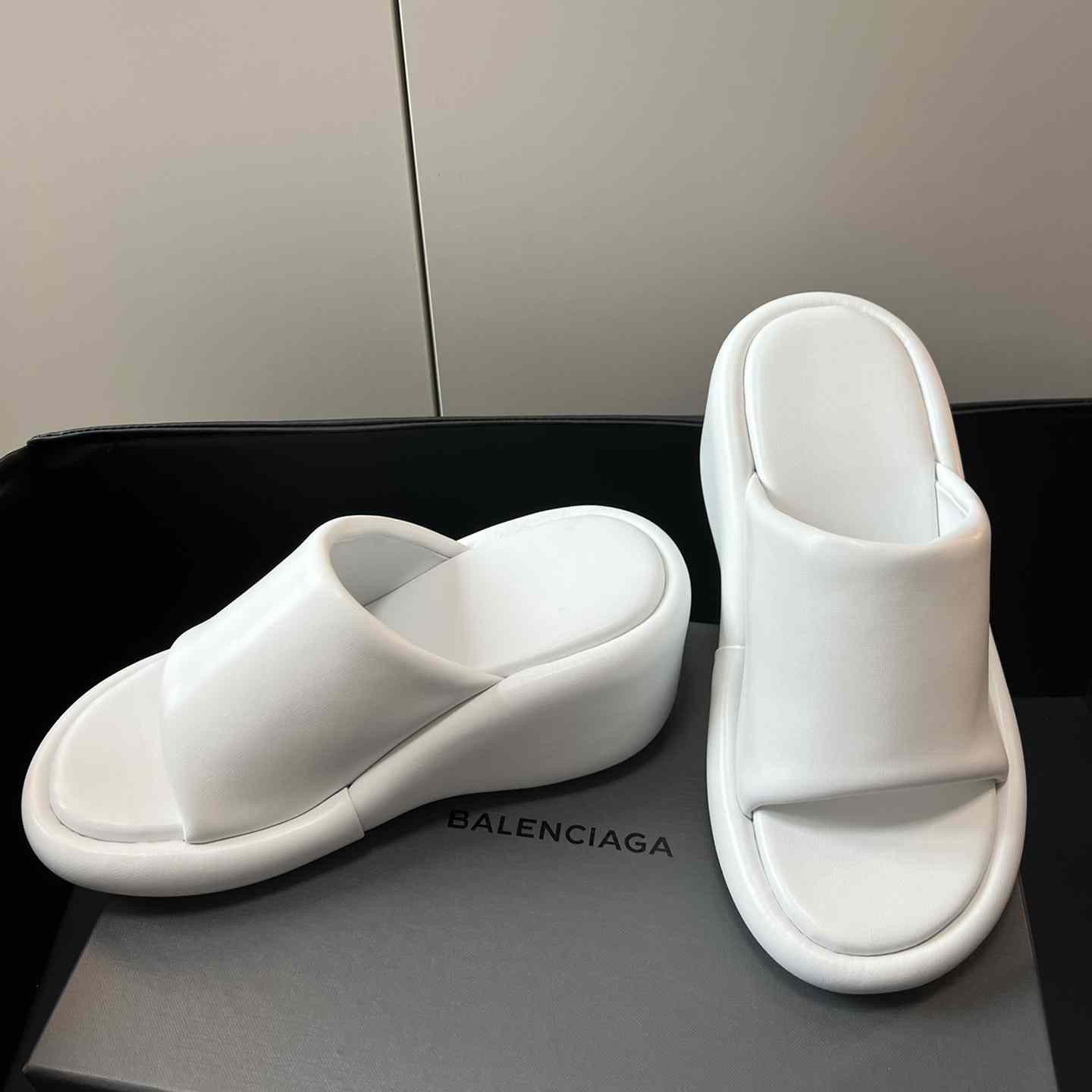 Balenciaga White Rise Wedge Sandals - EUR FASHION