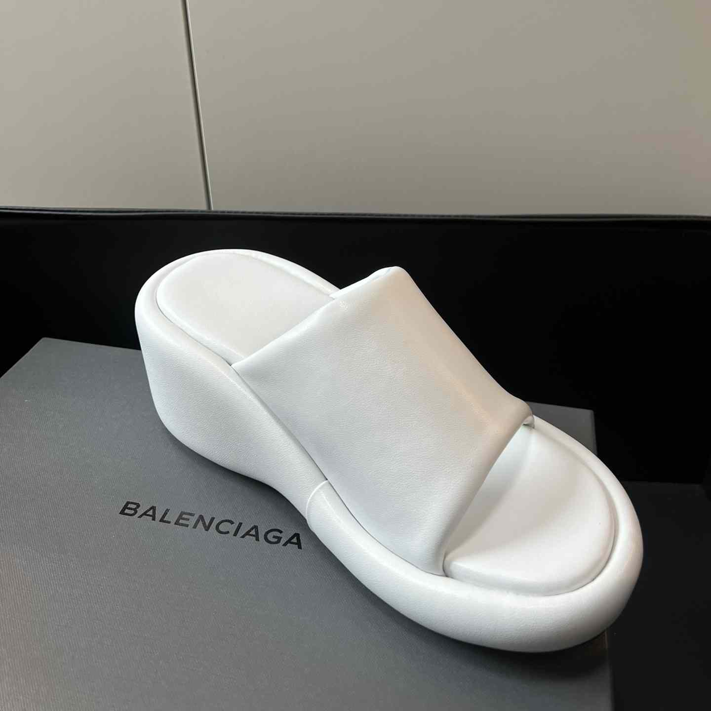 Balenciaga White Rise Wedge Sandals - EUR FASHION