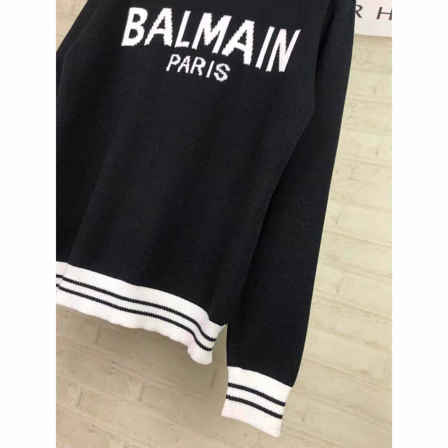 Balmain Wool Jumper With Balmain Logo - EUR FASHION