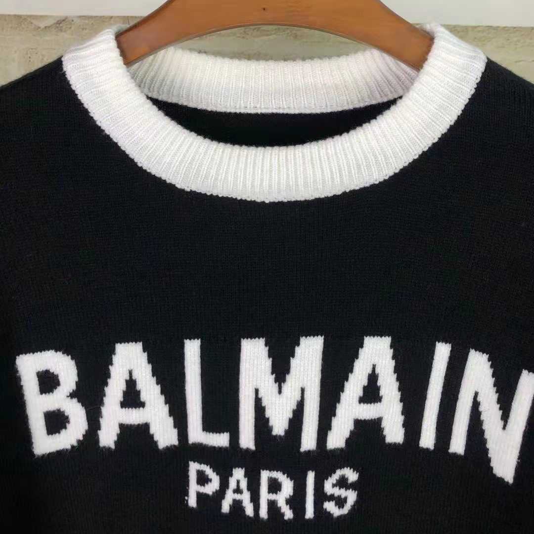 Balmain Wool Jumper With Balmain Logo - EUR FASHION