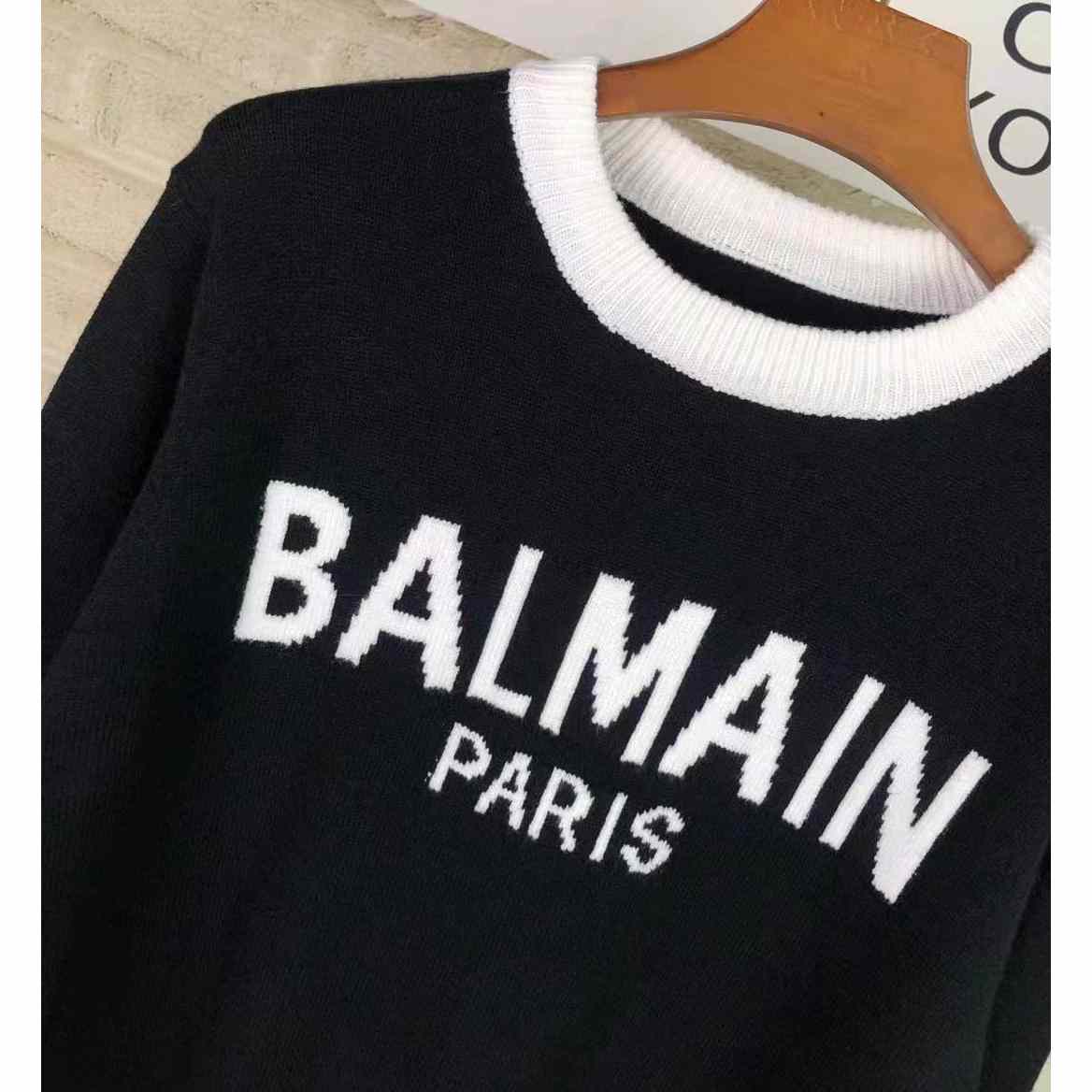 Balmain Wool Jumper With Balmain Logo - EUR FASHION