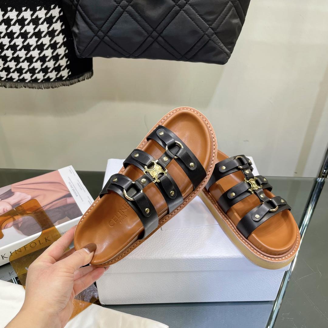 Celine Slides Tippi In Calfskin -  Vegetal Tanning - EUR FASHION