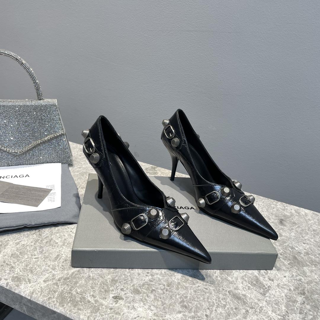 Balenciaga Cagole 90mm Pump In Black - EUR FASHION