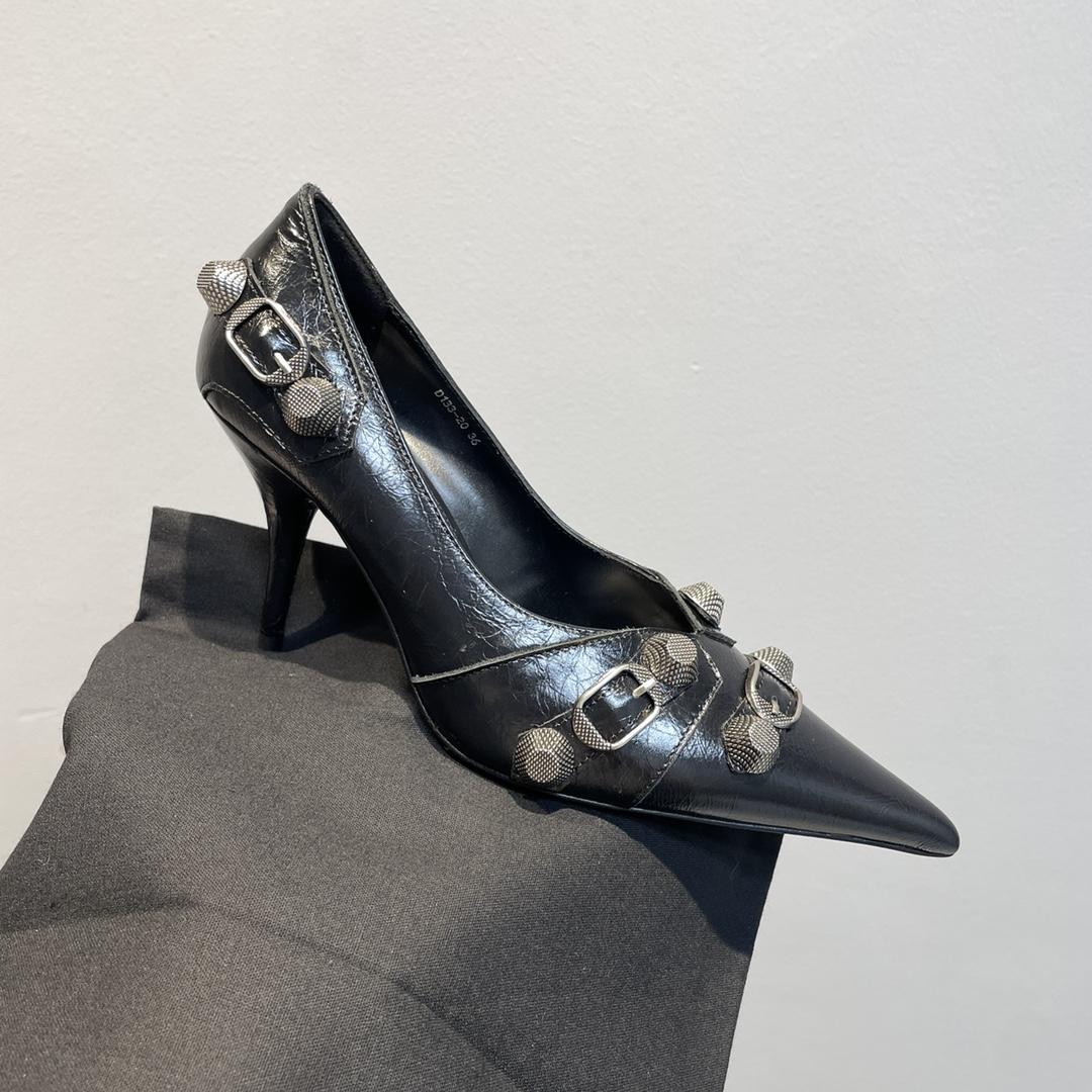 Balenciaga Cagole 90mm Pump In Black - EUR FASHION