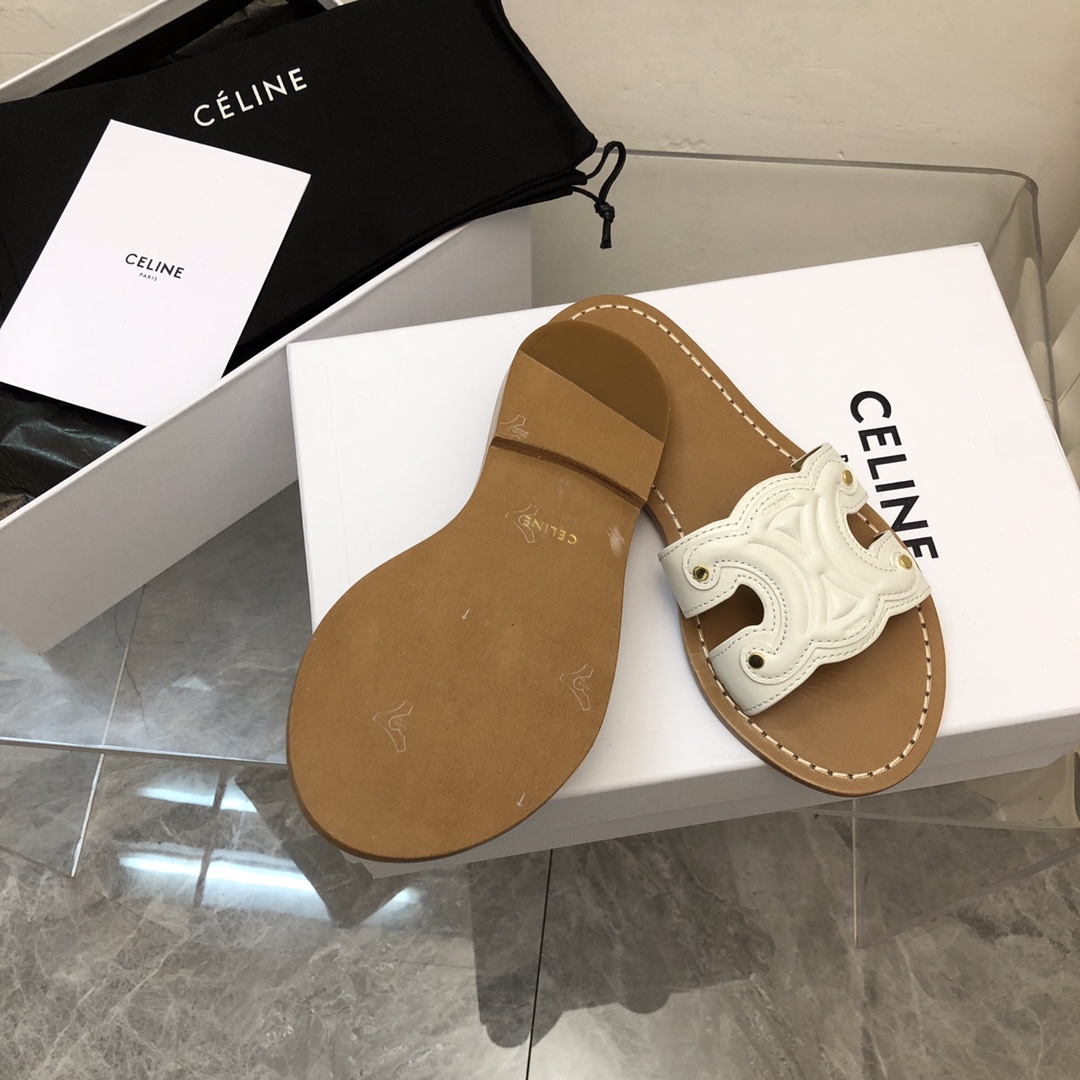 Celine Triomphe Mule In Calfskin - EUR FASHION