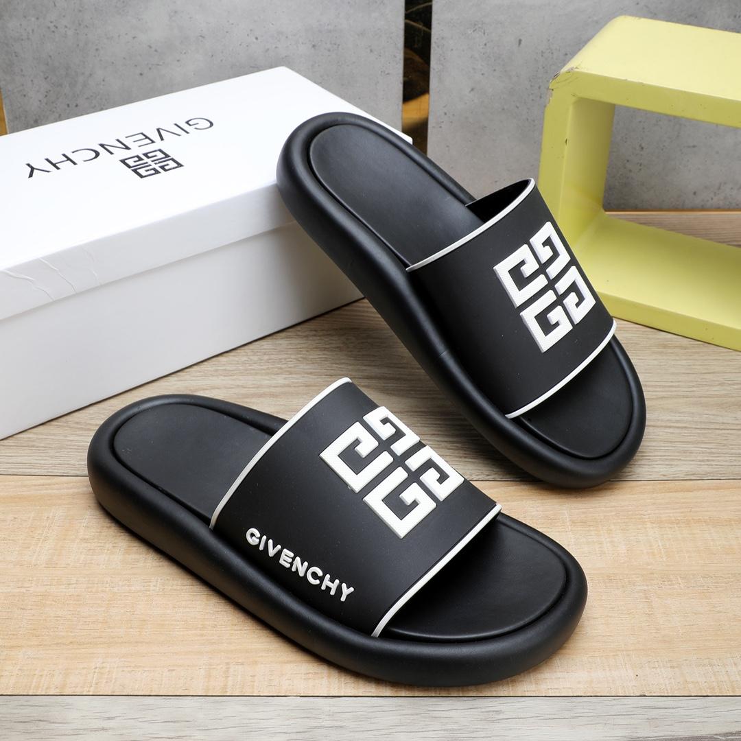 Givenchy 4G Logo Rubber Slides Sandals - EUR FASHION