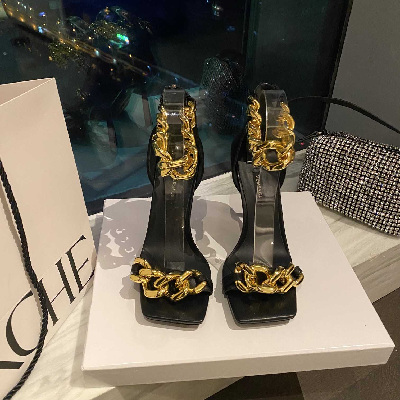 Versace Medusa Chain High Heel Sandals - EUR FASHION