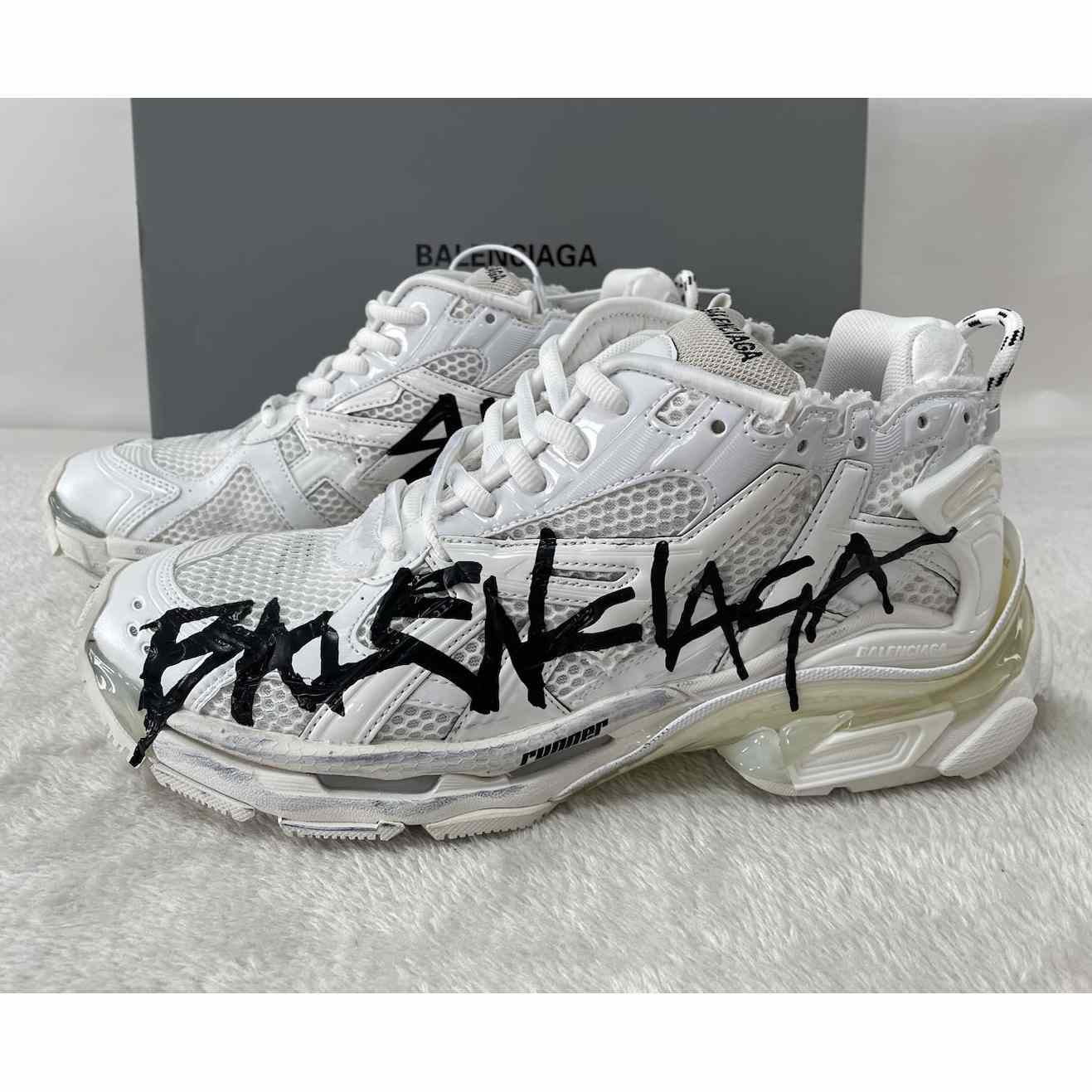 Balenciaga Runner Graffiti Sneaker In White - EUR FASHION