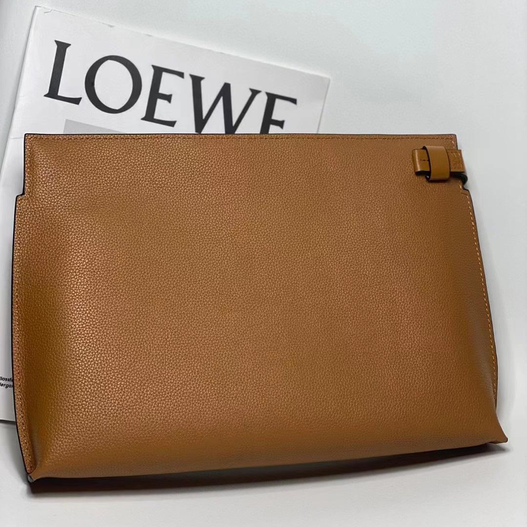 Loewe T Pouch In Grained Calfskin - EUR FASHION