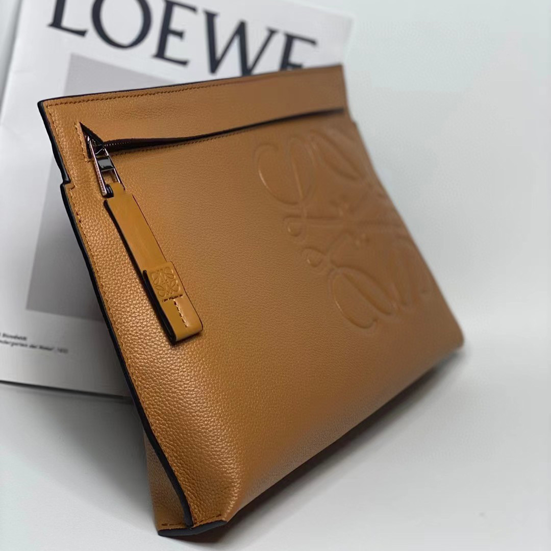 Loewe T Pouch In Grained Calfskin - EUR FASHION