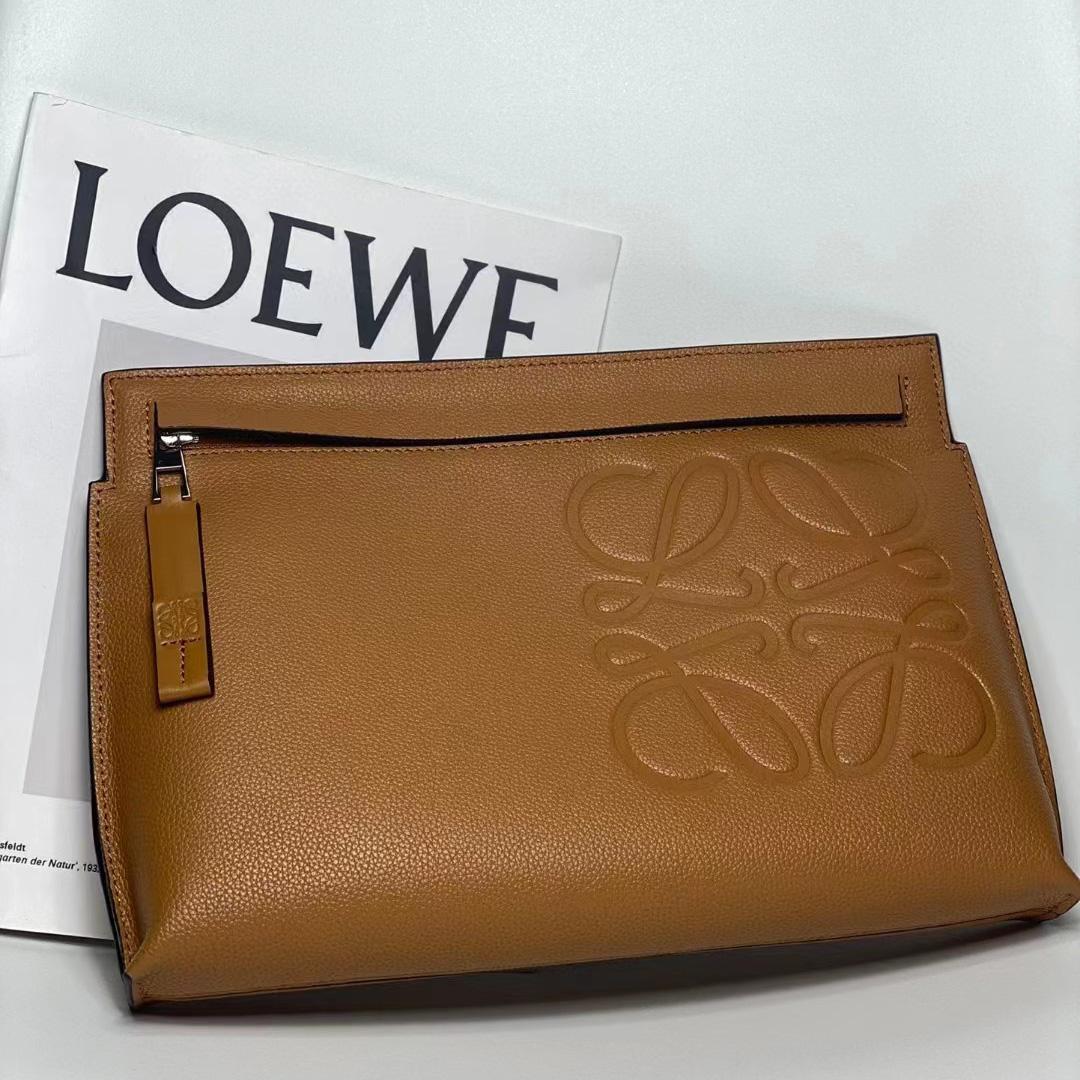 Loewe T Pouch In Grained Calfskin - EUR FASHION