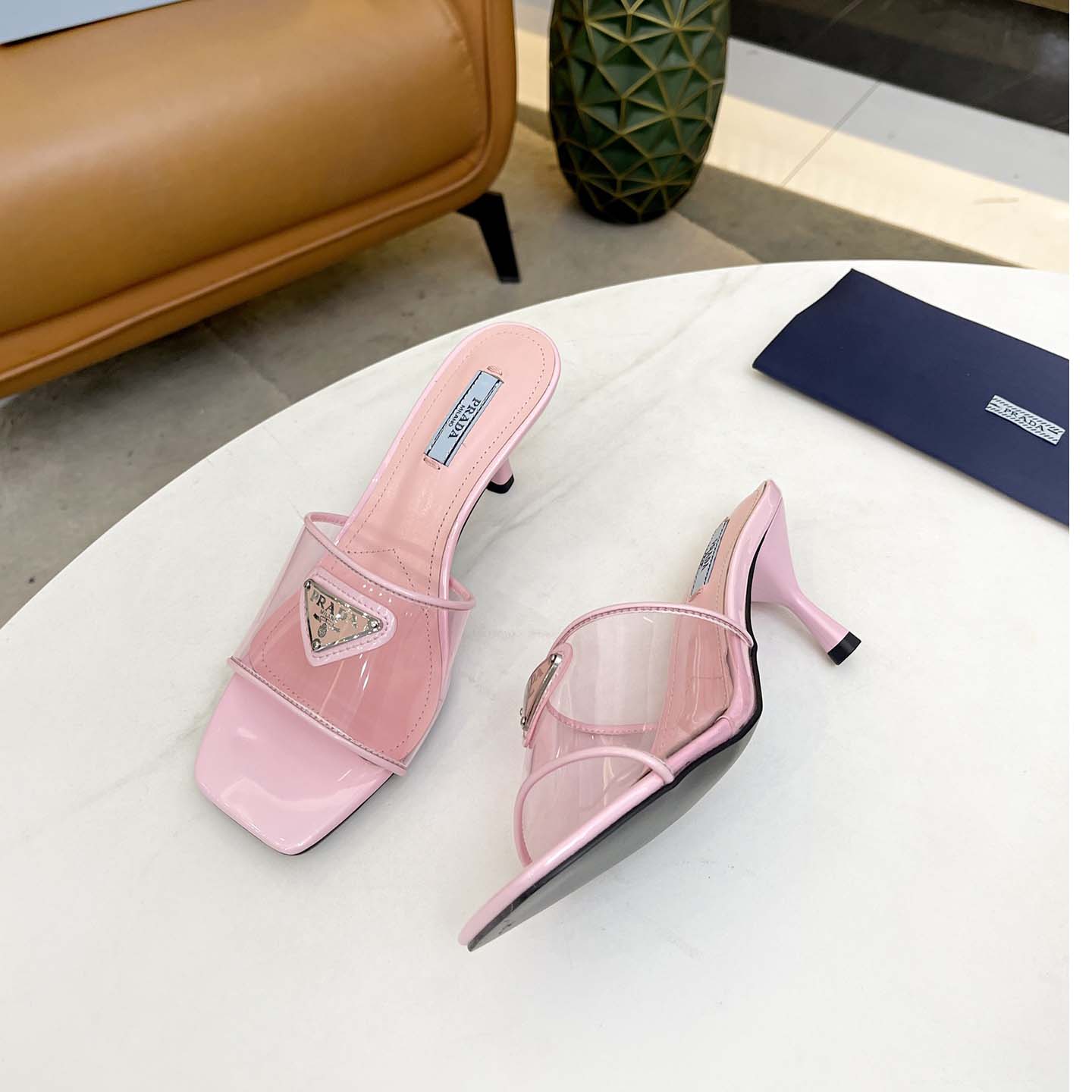 Prada Plexiglas And Patent Leather Sandals - EUR FASHION