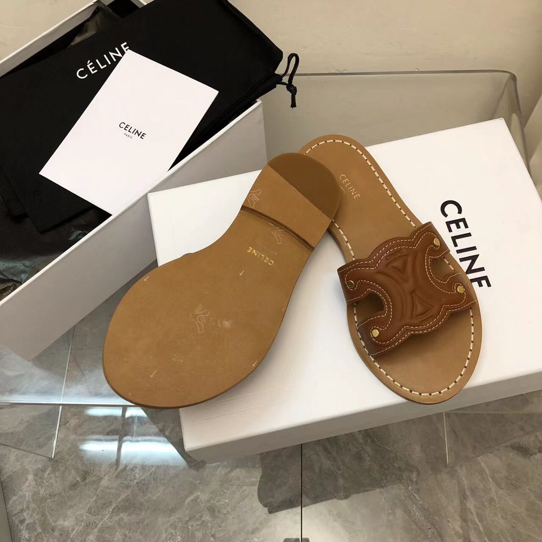 Celine Triomphe Mule In Calfskin - EUR FASHION