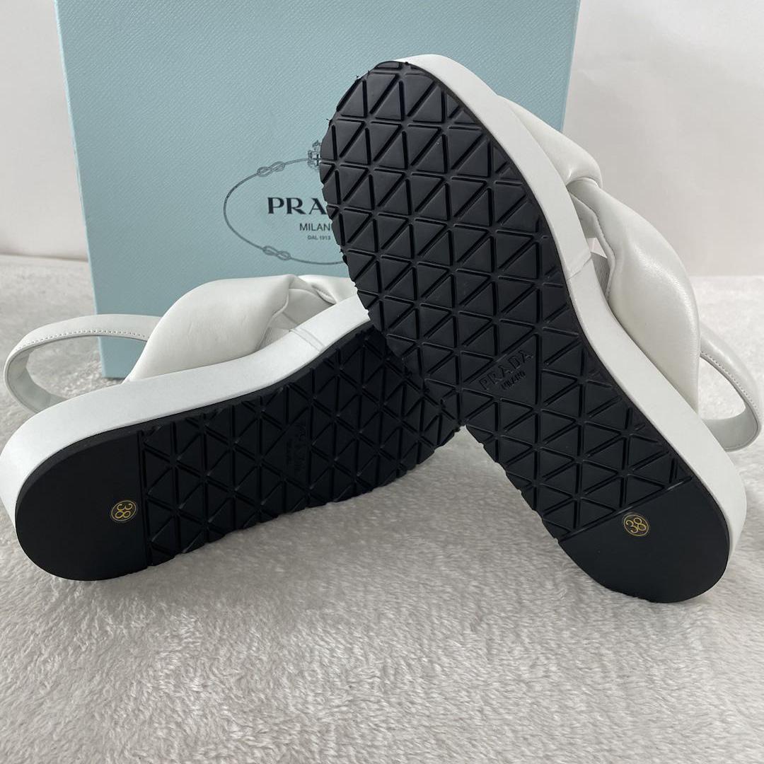 Prada Soft Padded Nappa Leather Wedge Sandals - EUR FASHION