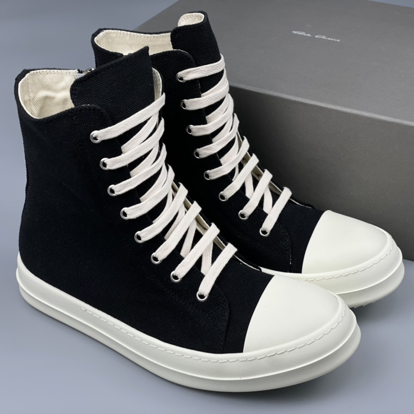 Rick Owens Black Suede High Sneakers - EUR FASHION