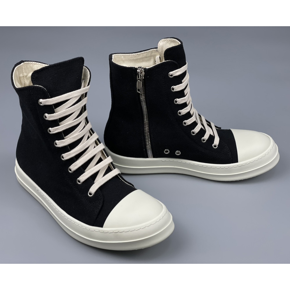 Rick Owens Black Suede High Sneakers - EUR FASHION