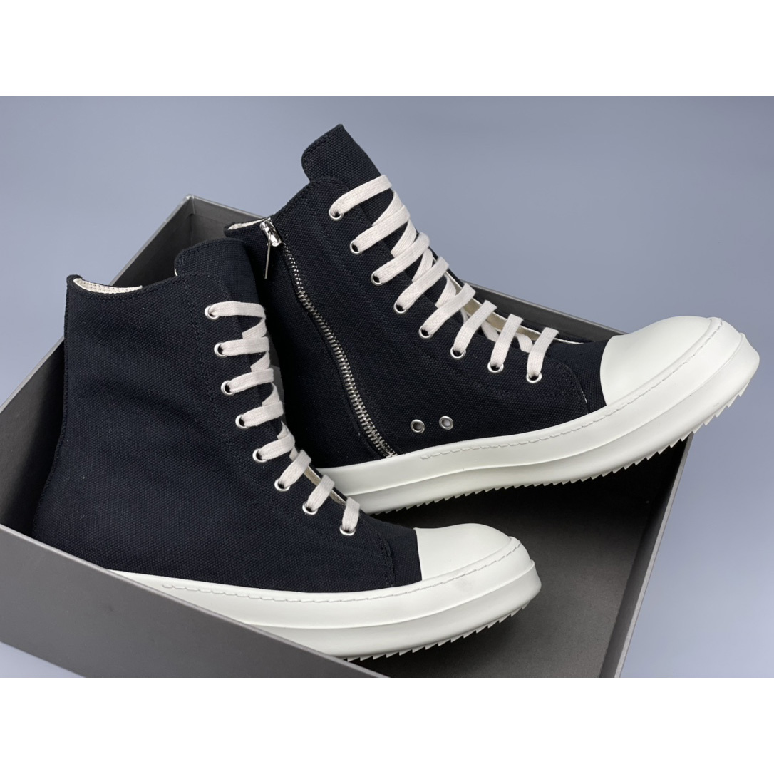 Rick Owens Black Suede High Sneakers - EUR FASHION