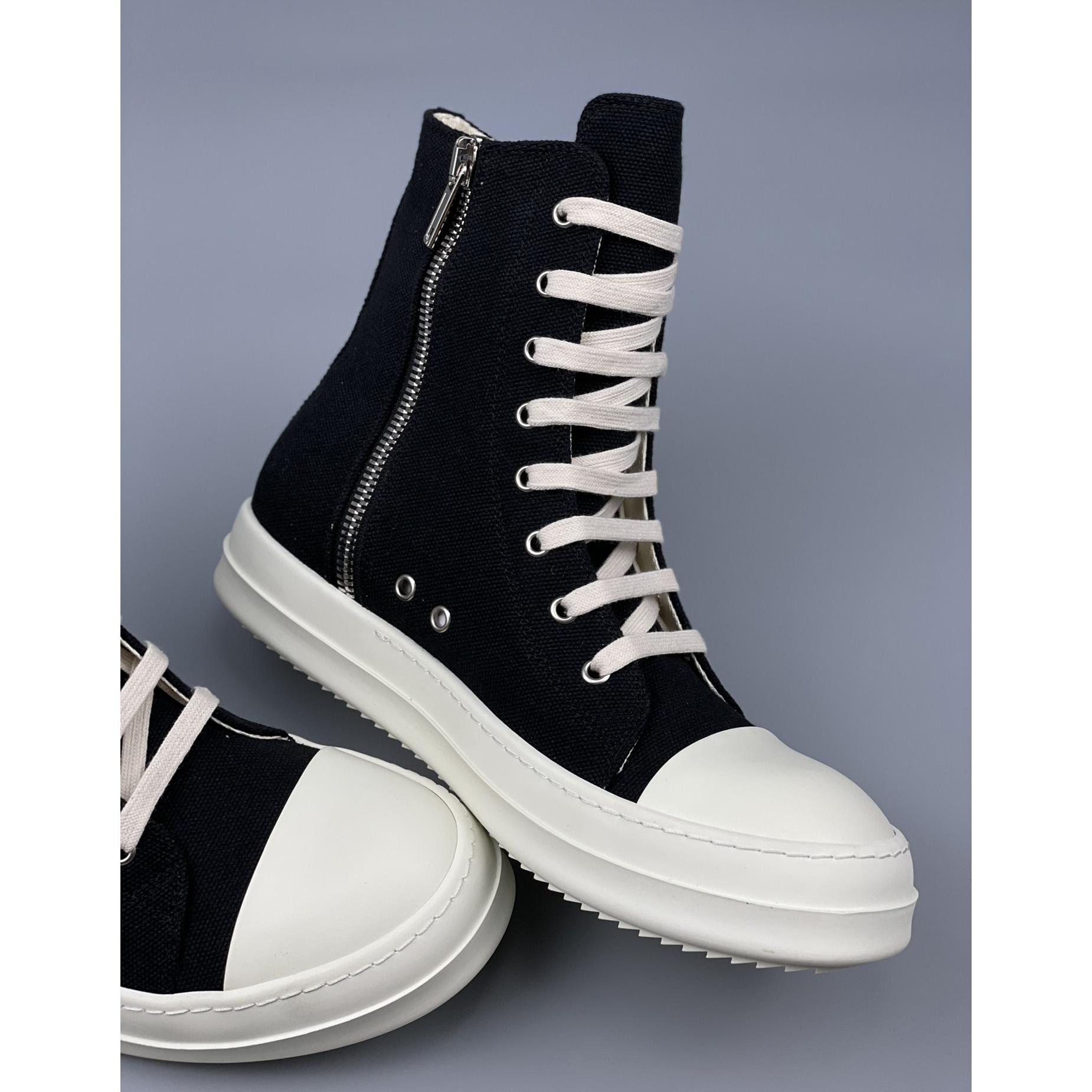 Rick Owens Black Suede High Sneakers - EUR FASHION