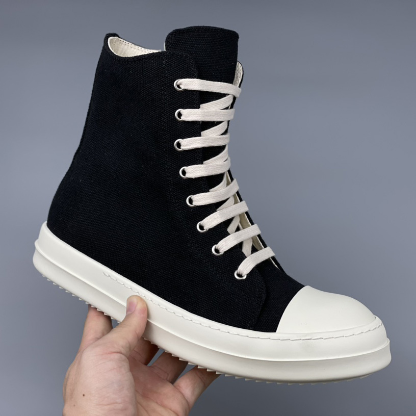 Rick Owens Black Suede High Sneakers - EUR FASHION