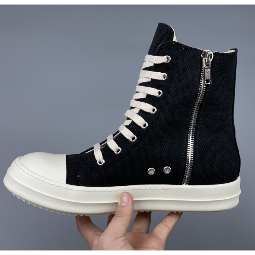 Rick Owens Black Suede High Sneakers - EUR FASHION