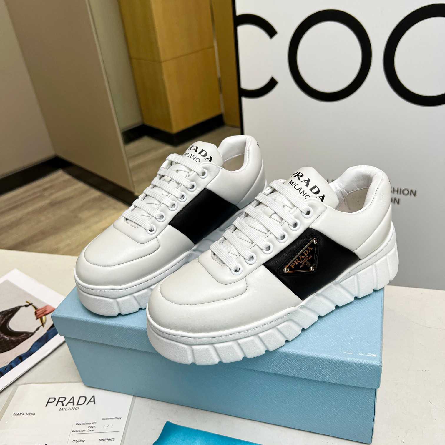 Prada Padded Nappa Leather Sneakers - EUR FASHION