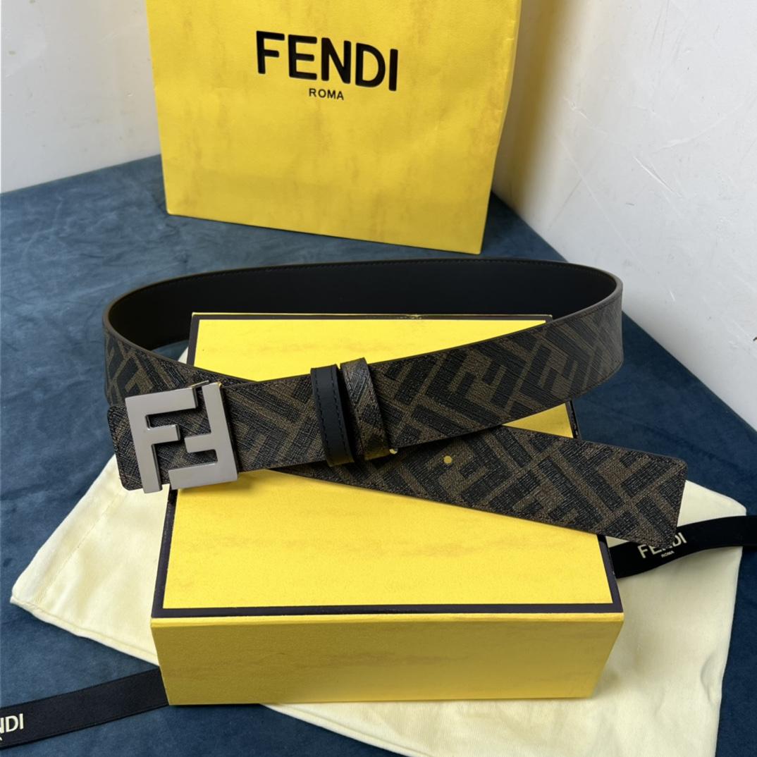 Fendi Reversible Black Leather Belt  - EUR FASHION