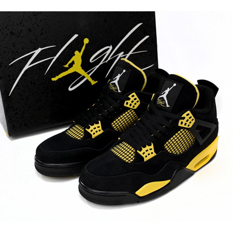 Jordan Air 4 Retro "Thunder" Black/White-Tour Yellow 308497-008 - EUR FASHION