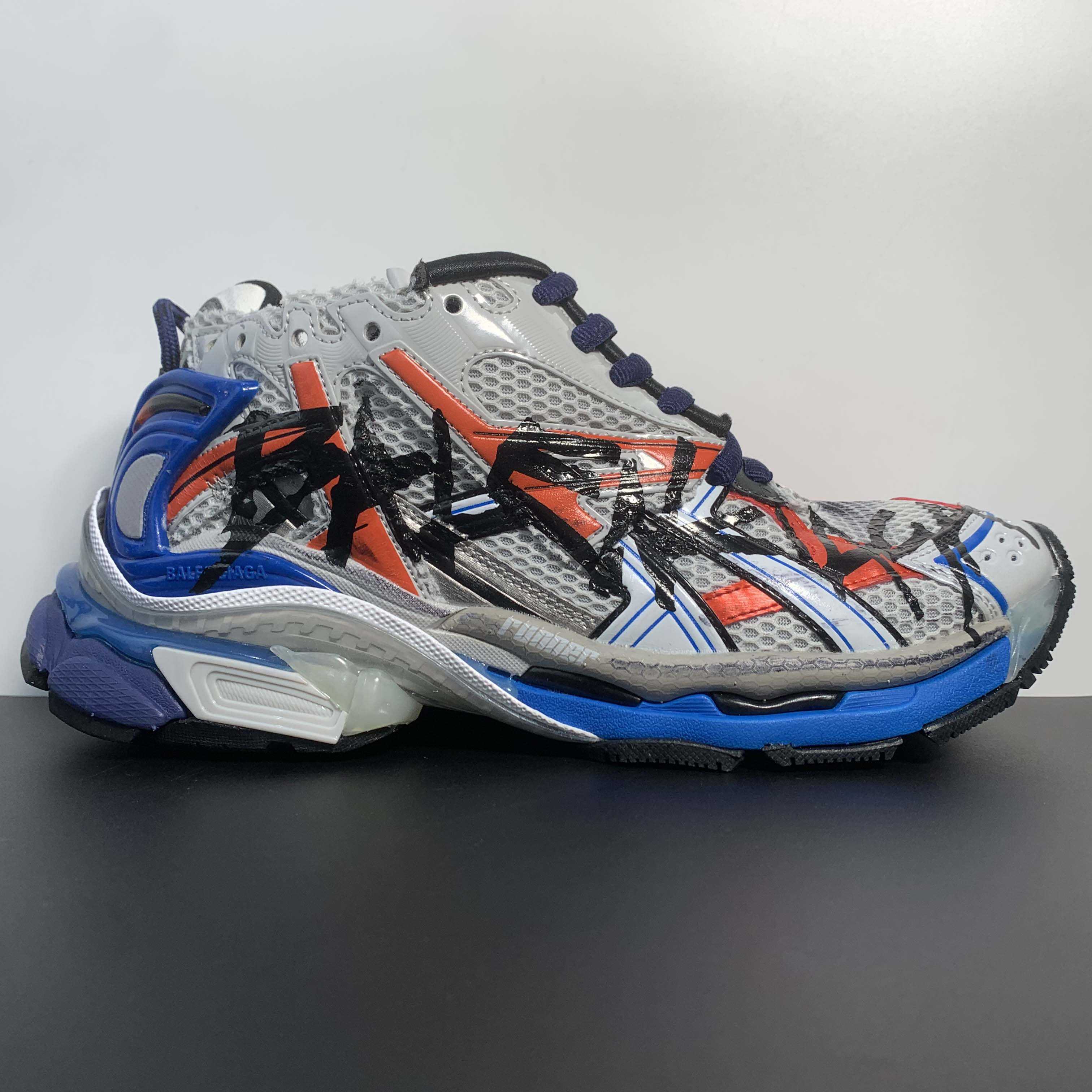 Balenciaga Runner Graffiti Sneaker In Blue - EUR FASHION