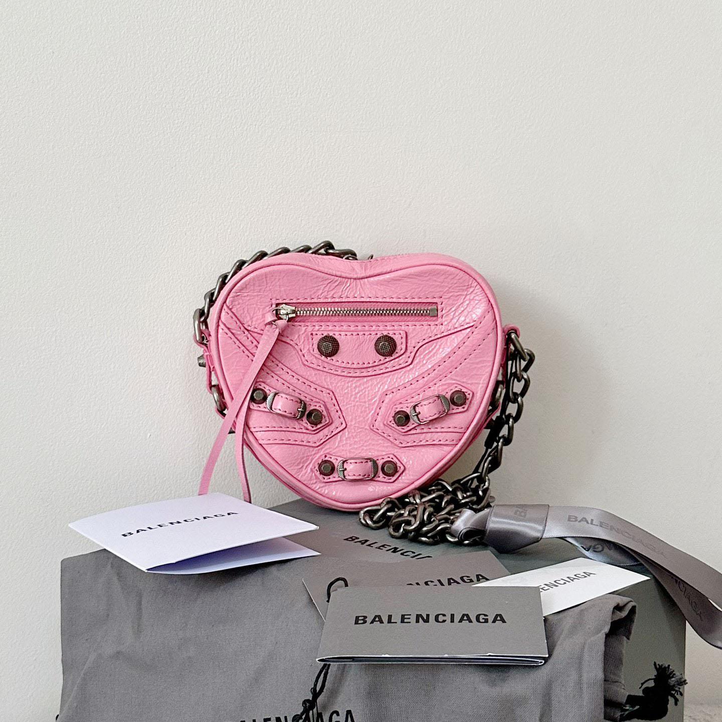 Balenciaga Le Cagole Heart Mini Bag In Pink  (16-12.7-4.5cm) - EUR FASHION